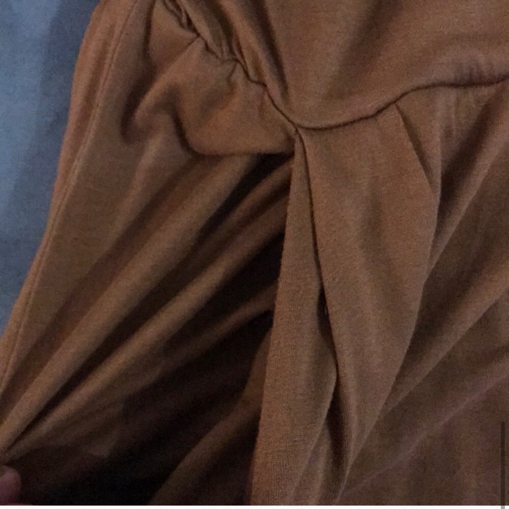 Wilfred Wrap Dress Short Sleeve Brown Size Medium - Picture 9 of 12